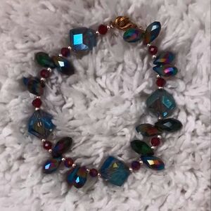 Colorful Hand Crafted 7.34" Bracelet Featuring A Playful Crystal Design